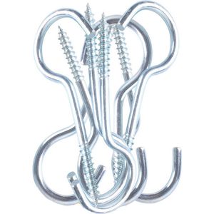 Deltafix Schroefhaken - 18x - verzinkt metaal - 60 mm - ijzerwaren