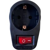 Benson Stopcontact Adapter - 2x - Zwart - met Randaarde en Schakelaar - Verdeelstekkers