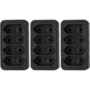 Benson Stopcontact splitter - 3x - quattro - zwart - voor 4 platte stekkers - verdeelstekkers