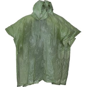 Benson Regenponcho met capuchon - 2x - groen - herbruikbaar - PVC