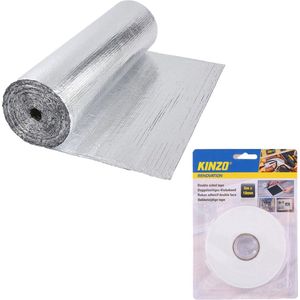 Kinzo Radiatorfolie met bevestiging tape - 250 x 45 cm - aluminium - energiebesparende isolatiefolie