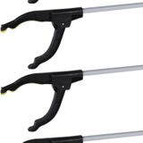 FX Tools Afvalgrijper/grijptang - 4x - grijs - 76 cm - aluminium/kunststof - grip kaak