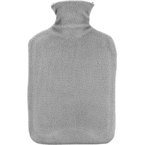 Warmwaterkruik - met fleecehoes - grijs - 1,75L - kruik - Kruiken