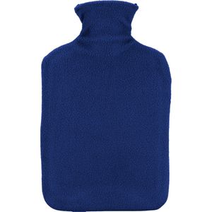 Warmwaterkruik - met fleecehoes - donkerblauw - 1,75L - kruik
