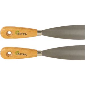 Betra Plamuurmes - 2x - werkbreedte 40 mm - conisch geslepen staal - houten greep