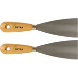 Betra Plamuurmes - 2x - werkbreedte 60 mm - conisch geslepen staal - houten greep