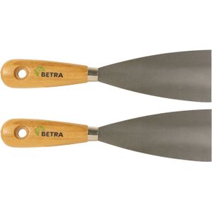 Betra Plamuurmes - 2x - werkbreedte 60 mm - conisch geslepen staal - houten greep