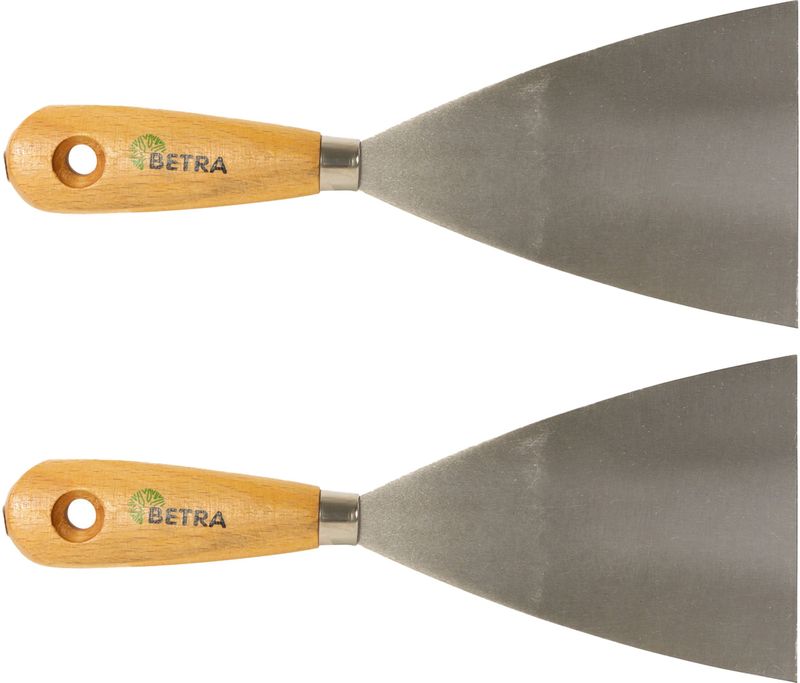 BETRA - Plamuurmessen - 2x - Bruin - Staal - Gelakt Hout