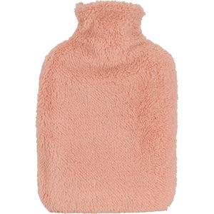 H&amp;S Collection Warmwaterkruik - met extra zachte hoes - koraalroze - 1,75L - kruik