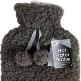 DID Warmwaterkruik - met zachte pluche hoes - donkergrijs - 2L - kruik