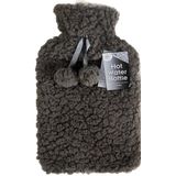 DID Warmwaterkruik - met zachte pluche hoes - donkergrijs - 2L - kruik