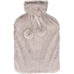 DID Warmwaterkruik - met zachte pluche hoes - lichtgrijs - 2L - kruik