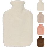 Warmwaterkruik - 2x - met extra zachte hoes - chocolade bruin - 1,75L - kruik - Kruiken