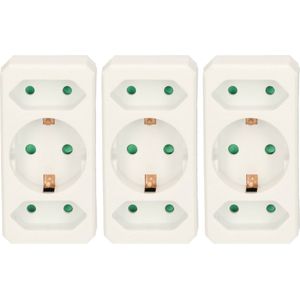Humbert Stopcontact splitter - 3x - triple - wit - voor 3 stekkers - verdeelstekkers