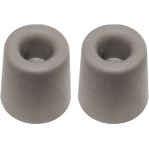 Deurbuffer - 2x - deurstopper - grijs - rubber - 30 x 25 mm - schroefbevestiging - Deurstoppers