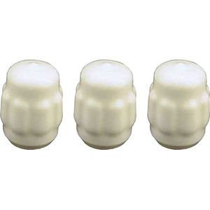 Deurbuffer - 3x - deurstopper - wit - kunststof - 55 x 40 mm - schroefbevestiging - afdekkap - Deurstoppers