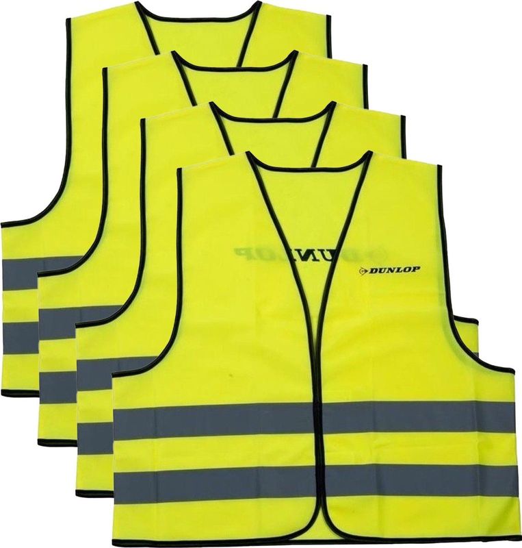 Dunlop - Veiligheidsvest - Geel - Polyester - 4 Stuks