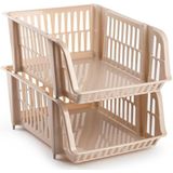 Plasticforte Stapelbare opbergmand Beige 16L kunststof 38 x