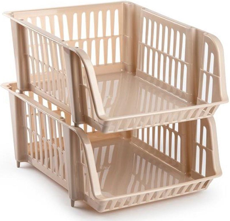 Plasticforte Stapelbare opbergmand Beige 16L kunststof 38 x