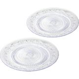 Kunststof borden - set 16x stuks - ontbijt/gebaksbordjes en dinerborden - 18 en 25 cm