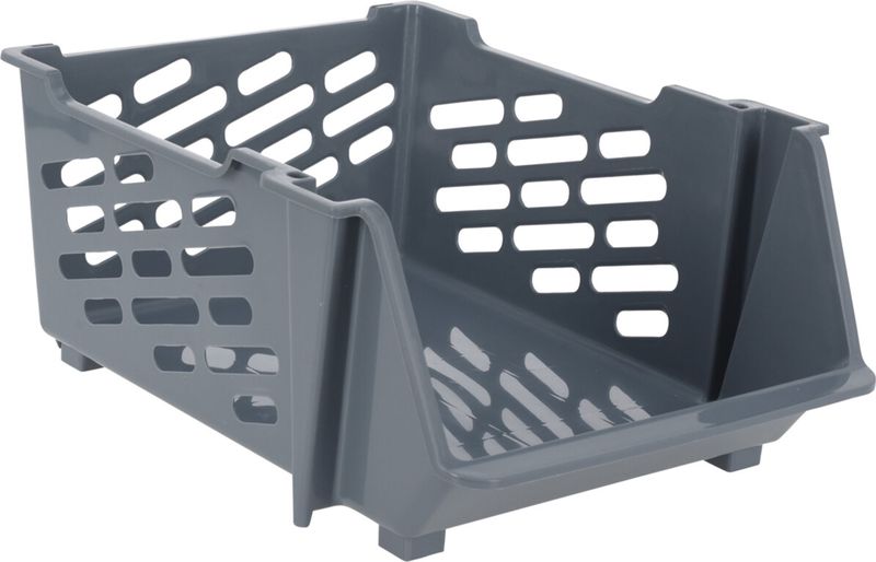 Storage Solutions Stapelbare opbergmand - Grijs - 29L - kunststof - 44 x 36 x 20 cm