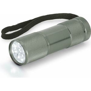 Compacte LED kinder zaklamp - aluminium - grijs  - 9 cm - Zaklampen