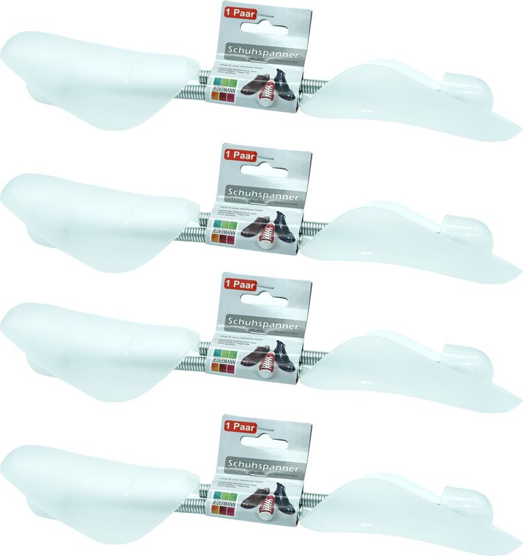 Haushaltshelden Schoenspanners - 4x - wit - dames/heren schoenen - kunststof - maat 37 t/m 45