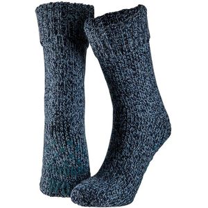 Apollo - Wollen Huissokken - Donkerblauw - Anti Slip Sokken - Warme Winter Sokken