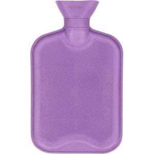DID Warmwaterkruik - met rubberen hoes - paars - 2L - kruiken voor warme voeten/lichaam