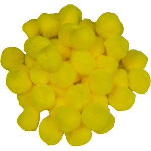 Pompons - 50x - geel - 20 mm - hobby/knutsel materialen - pompon decoratie