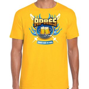 Bellatio Decorations wintersport verkleed t-shirt heren - apres skien - geel - winter apres ski