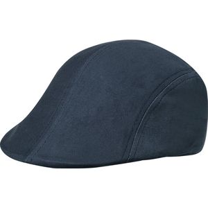 Kariban Flat cap/pet voor heren - donkerblauw - katoen - basic hoofdmaat 58 cm
