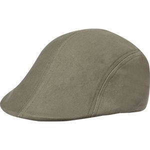 Flat cap/pet voor heren - beige - katoen - basic hoofdmaat 58 cm - Cap