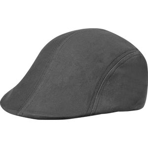 Kariban Flat cap/pet voor heren - donkergrijs - katoen - basic hoofdmaat 58 cm