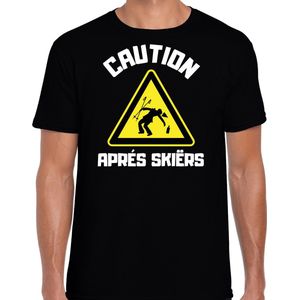 Bellatio Decorations wintersport verkleed t-shirt heren - apres ski waarschuwing - zwart - winter