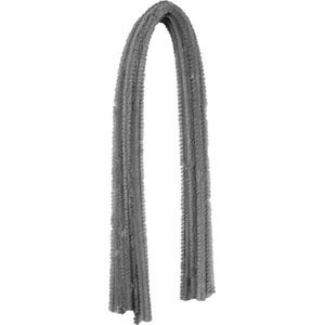 Chenilledraad - 10x - grijs - 8 mm x 50 cm - hobby/knutsel materialen
