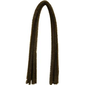 Chenilledraad - 10x - bruin - 8 mm x 50 cm - hobby/knutsel materialen