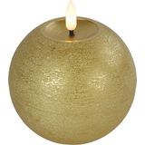 LED bolkaarsen/kaarsen - set van 2x st- goud - B8 x H9,5 en B10 x H11 cm