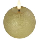 LED bolkaarsen/kaarsen - set van 2x st- goud - B8 x H9,5 en B10 x H11 cm