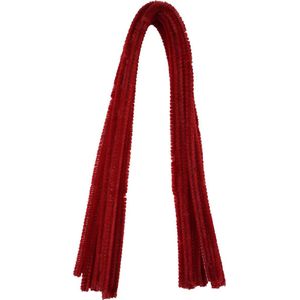 Chenilledraad - 20x - rood - 8 mm x 50 cm - hobby/knutsel materialen