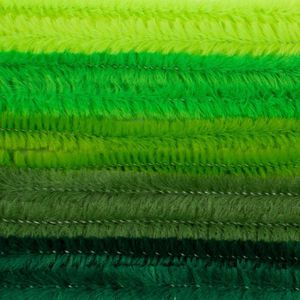 Chenilledraad - 20x - groene tinten - 8 mm x 50 cm - hobby/knutsel materialen - Hobbydraad