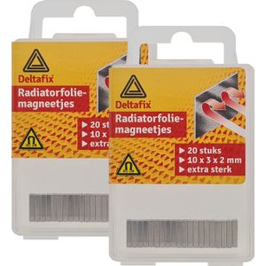 Deltafix Radiatorfolie magneten 40x - nikkel - hittebestendig - 10 x 3 x 2 mm