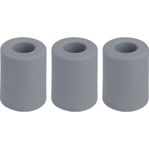 Deltafix Deurbuffer - 3x - deurstopper - grijs - rubber - 50 x 35 mm - schroefbevestiging