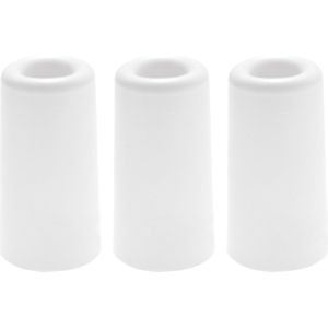 Deurbuffer - 3x - deurstopper - wit - rubber - 75 x 40 mm - schroefbevestiging - Deurstoppers