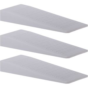 Deurwig - 3x - wit - kunststof - 9,5 x 1,3 cm - deurstopper - Deurstoppers