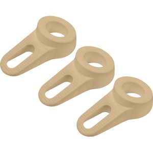 Deltafix Block it Deurwig - 3x - beige - TPE kunststof - 12 x 3,8 cm - deurstopper