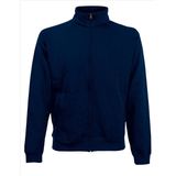 Fruit of the Loom premium sweat jacket/vest - donkerblauw - katoen/polyester