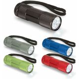 Compacte LED kinder zaklamp - 2x - aluminium - grijs - 9 cm - Uitdeelcadeau/leeslampje