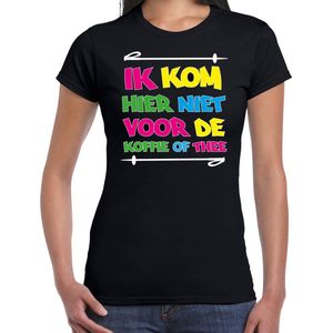 Bellatio Decorations Apres ski t-shirt dames - koffie of thee - zwart - apres ski winter