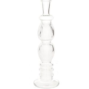 Ideas 4 Seasons Bloemenvaas Florence - transparant glas - ribbel - D9 x H28 cm